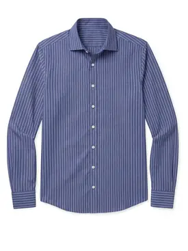 Striped blue Poplin Shirt