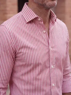 Striped red Poplin Shirt