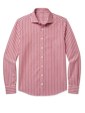 Striped red Poplin Shirt