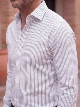 Striped black Poplin Shirt